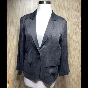 Laugh cry repeat silk blazer size medium black